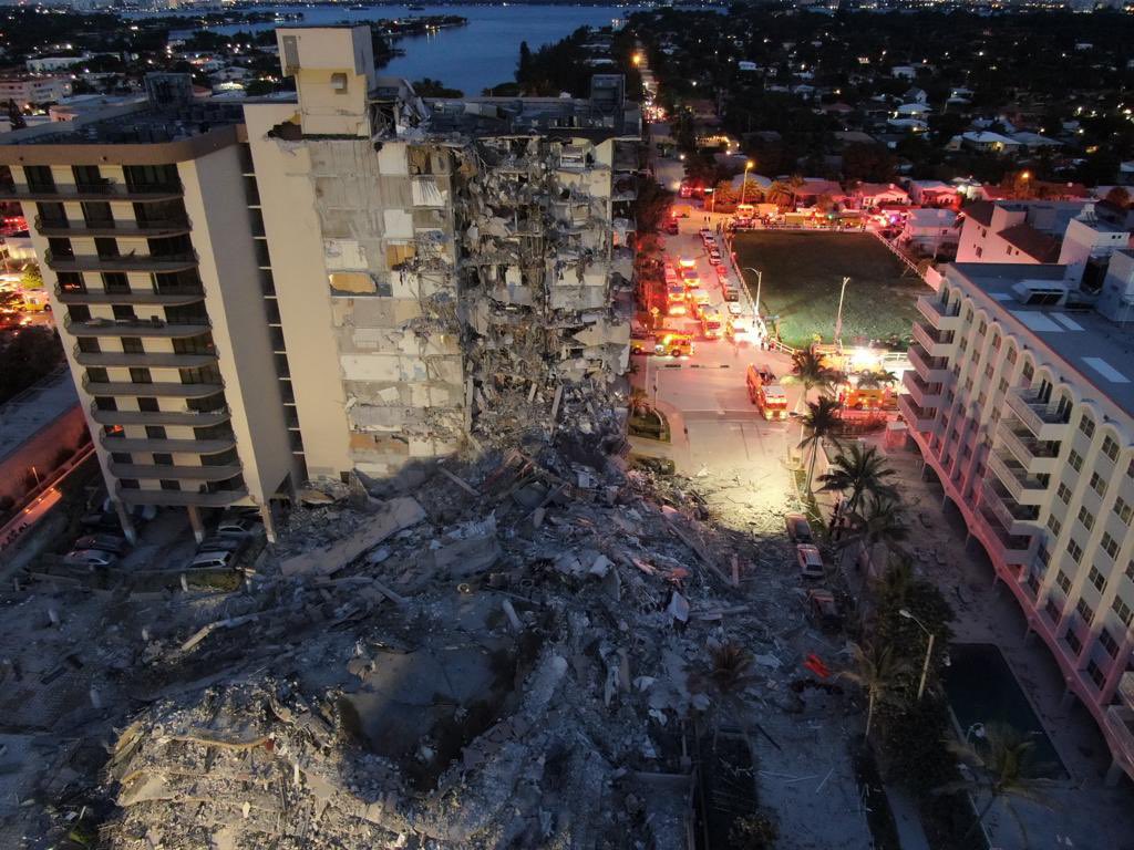 Surfside condominium collapse photo from Miami Dade Fire Rescue 1